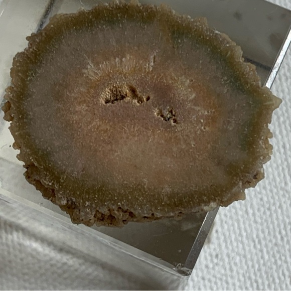 Stalactite Slice Polished Crystal Display Specimen Las Torres Mine Uruguay 1.4" - Picture 2 of 10